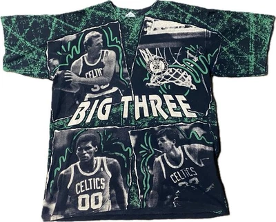 Camiseta Grande Vintage Años 90 Boston Celtics AOP Larry Bird Big Three NBA Salem EE. UU. Foto 1 de 3