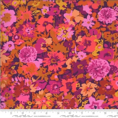 KASADA pink FLORAL 3 yds Moda quilting fabric boho Crystal Manning 11861-12 - Image 1 of 2