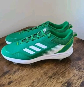 Adidas Icon 7 Men’s Metal Baseball Cleats Shoes Green New White Sz 12 S23859 - Picture 1 of 11