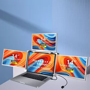 Laptop Screen Extender Portable 14”Quad-screen Monitor for Laptop IPS FHD 1080P - Picture 1 of 18