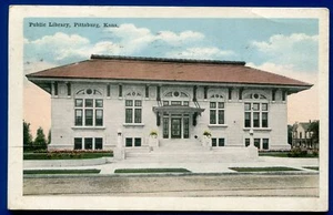 Pittsburg Kansas ks Public Library old postcard - Picture 1 of 2