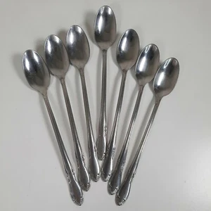 Oneida Edelstahl 7 Eisteelöffel Floral Filigran Unbekanntes Muster 7,5" Besteck - Bild 1 von 11