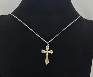 Colgante Cruz Unisex Art Deco Plata 830 con Cadena de Plata 835 42cm - Imagen 1 de 7