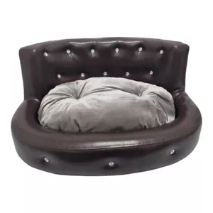 More details for pu leather dog sofas and chairs,wooden frame cat bed,dog bed with soft velvet 