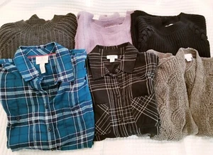Women's Lot 6 Items Cardigan Sweaters Flannel NWT Great For Gifts - Picture 1 of 10