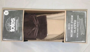 Totes Toasties Men's Memory Foam Slipper Soft Warm Dark Chocolate XL/11-12 - Picture 1 of 4
