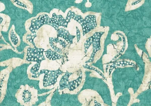 Kravet Fabric Aqua Off White Floral Cotton Drapery Upholstery - Picture 1 of 2
