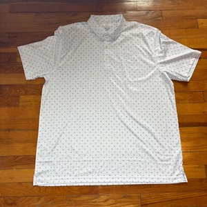 Greg Norman Herren XXL ML75 PLAY DRY Polo Golf Shirt Wicking Weiß Blau - Bild 1 von 7