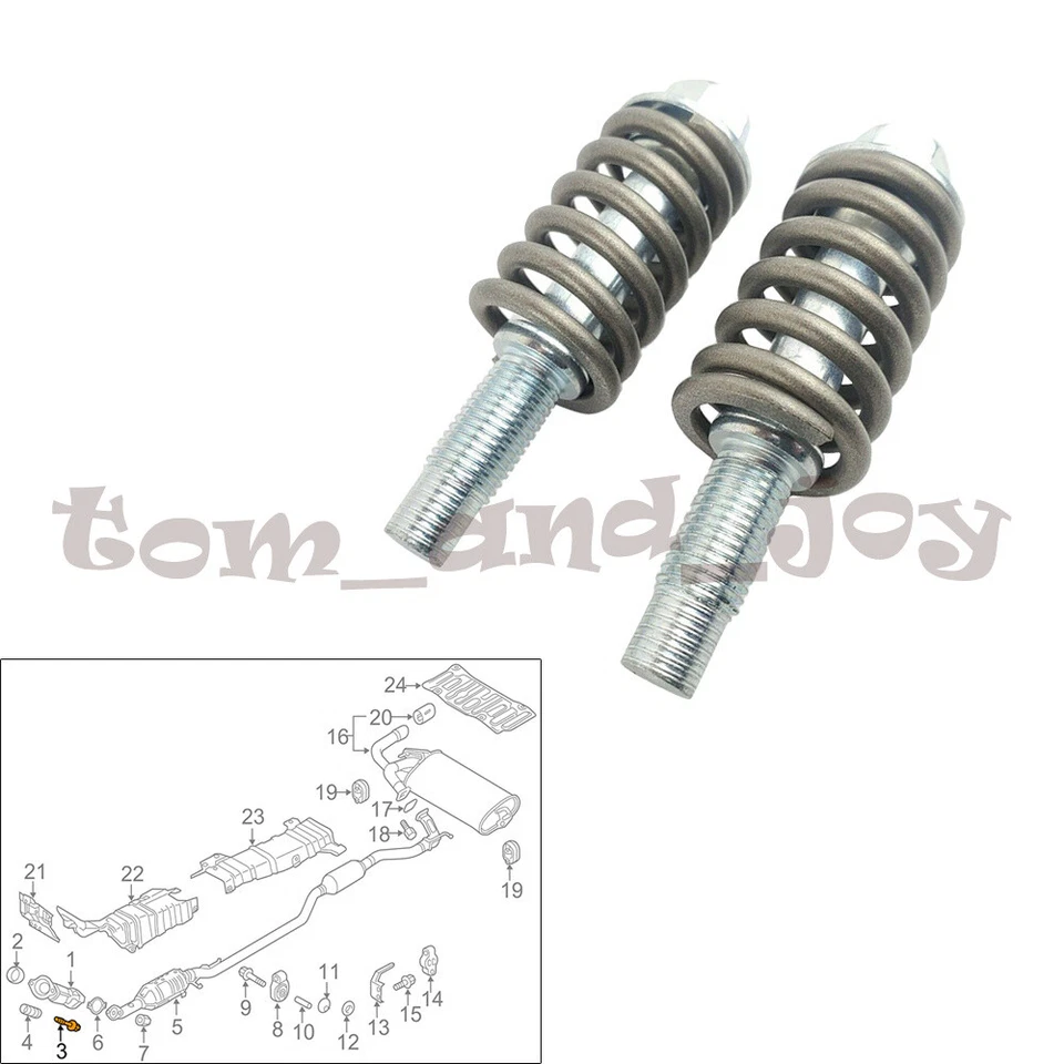 2 Pair car Bolts & Springs Downpipe Midpipe For Mitsubishi Lancer Endeavor - Imagem 1 de 4