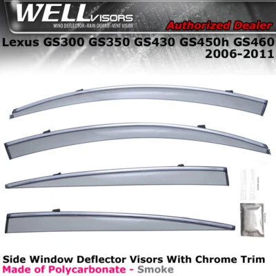 WELLvisors para Lexus GS300 GS350 GS430 GS450h GS460 clipe no lado da janela 06-11 - Imagem 1 de 4