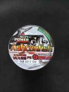 Ashconfish 4 Strand 100m PE Braided Fishing Line 8Ib 0.12mm Yellow Red - Picture 1 of 2