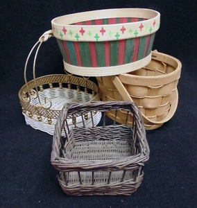 3 Weidenkorb und 1 Metallkorb Set {4 Körbe) - Bild 1 von 6