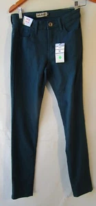 Wakee Denim jeans size 10 teal full length pants stretch high rise - Picture 1 of 5