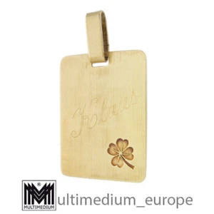 333 Gelbgold Kleeblatt Anhänger Klaus 8k rechteckig Glück 8ct gold - Bild 1 von 2