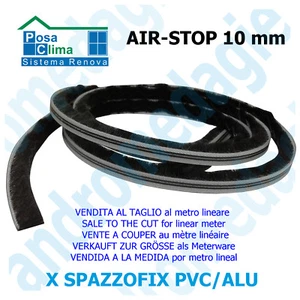 AIR-STOP 10MM TAGLIATO SU MISURA Spazzolino di tenuta per Spazzofix Alu/Pvc - Picture 1 of 2