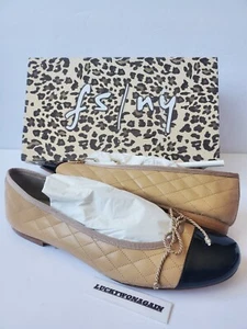 French Sole Paspo Beige 8.5 Cozy Quilted Leather Ballet Flats Shoes Spain Made - Picture 1 of 18