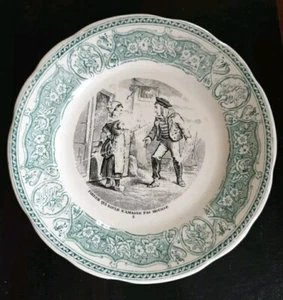 ASSIETTE PARLANTE ANCIENNE FAIENCE DE DIGOIN & SARREGUEMINES PROVERBE N*6 - Picture 1 of 4