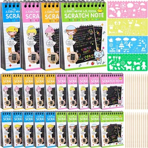 24 Pack Scratch Arts and Crafts Notebooks, Rainbow Scratch Arts Paper, Stuffers  - Picture 1 of 12