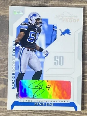 2006 Playoff NFL Playoffs Silver Signature Proof 085/150 Ernie Sims Rookie Auto  - Image 1 of 3