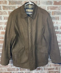 EUC - COLUMBIA Mens Brown Leather Bomber Jacket Size Large Lined Rn 102271 - Picture 1 of 3