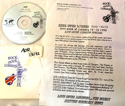 1/10/92 ROCK OVER LONDON SUPER RARE  ALL LIVE BRITISH CONCERT PERFORMANCES - Image 1 of 2