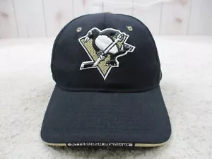 Pittsburgh Penguins Hat Cap Strap Back Black Gold NHL Hockey Logo Zephyr Mens - Picture 1 of 11