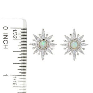 Natural Opal Gemstone with 925 Sterling Silver Cufflink #2437 - Picture 1 of 3