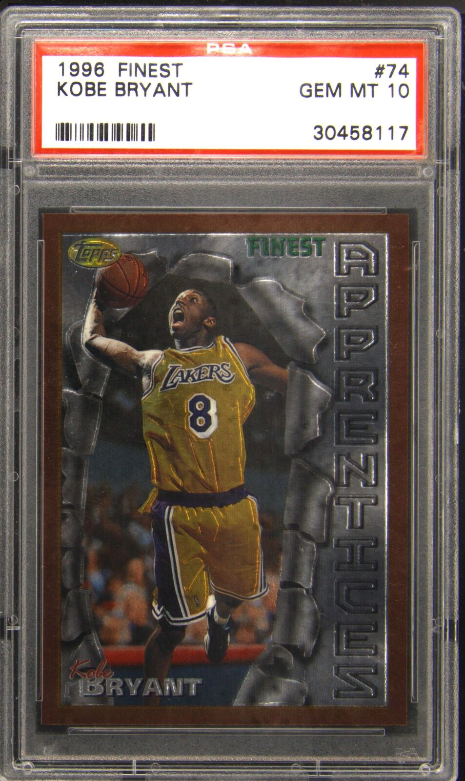 1996 Finest #74 Kobe Bryant PSA 10 Gem Mint