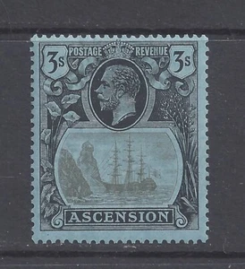 ASCENSION GV 1924 3s GREY-BLACK AND BLACK/BLUE MINT LIGHTLY HINGED SG20 - Picture 1 of 2