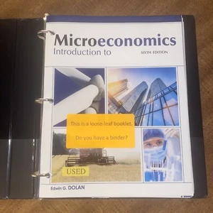 Introduction to Microeconomics by Edwin G. Dolan 6th Edition Loose-Leaf W Binder - Picture 1 of 6
