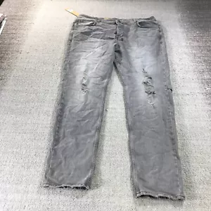 Ksubi Jeans Mens 40 Chitch Prodigy Thrased Gray Denim Distress Slim Tapered - Picture 1 of 10