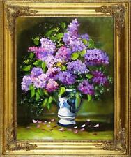 Flieder Blumen Ölgemälde Bild Bilder Gemälde Ölbilder Ölbild Mit Rahmen -G06088