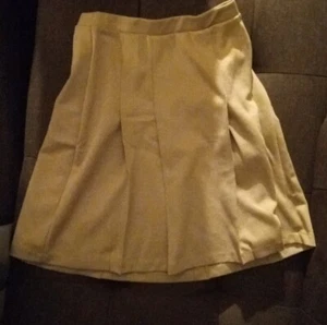 Lands' End Girls Ponte Skirt Khaki Pleated 12(1-12years)146-153cm #26 - Picture 1 of 1