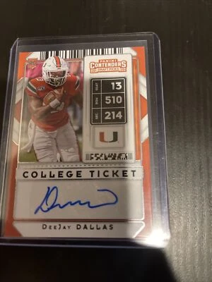 2020 Contenders Draft Picks DeeJay Dallas Rookie Auto RC #225 Seattle Seahawks - Image 1 of 2