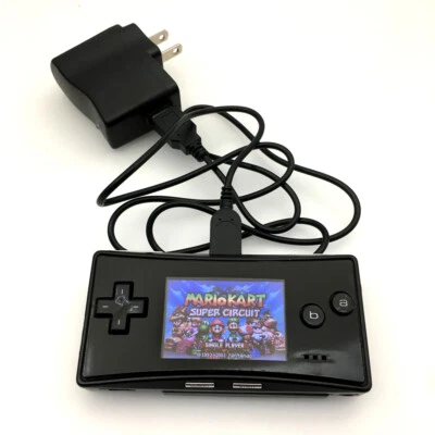 Consola de juegos Nintendo Game Boy Micro GBM completamente negra USADA - probada funcionando bien Foto 1 de 4