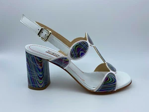 Sandali Le Gazzelle 718 bianco e multicolor tacco 7 cm Made in Italy €149-30% - Imagen 1 de 1