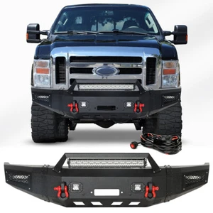 For 2008-2010 Ford F250 F350 F450 F550 Front Bumper W/Winch Plate & Lights Kit - Picture 1 of 10