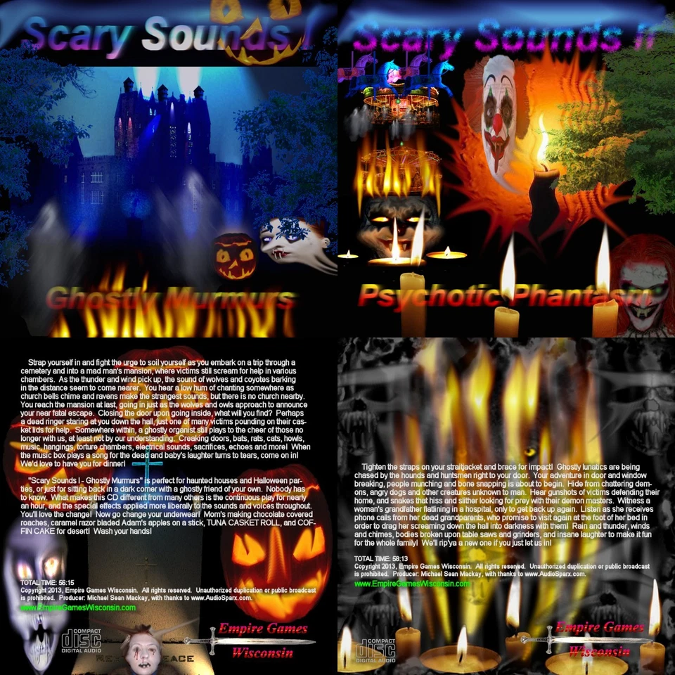 Scary Sounds I & II (2 Halloween Horror Sound Effects CD's - 2013) - Image 1 of 4