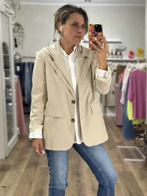 Blazer Sweat Jacke Abnehmbar Kapuze  Beige Maße Beachten One Size L/XL (I1) H - Bild 1 von 4