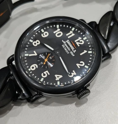 Reloj Hombre Shinola Runwell 41mm Raro Pulsera Cadena Negra Foto 1 de 4