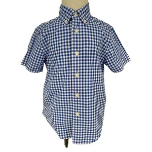Ralph Lauren Boys Size 4 Blue Gingham Check Short Sleeve Button-Up Shirt - AC - Picture 1 of 10