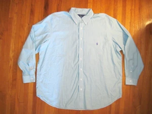 Vintage Polo Ralph Lauren klassische Passform grün Nadelstreifen Oxford Hemd 2XL groß - Bild 1 von 8