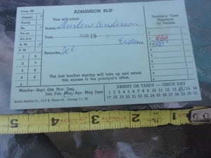 Vtg. Elementary ? Middle ? Junior High ? High School Absense Pass - Picture 1 of 4
