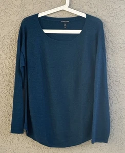 Eileen Fisher Womens Alpaca Sweater Knit Teal Green Scoop Neck Pullover Size M - Picture 1 of 6