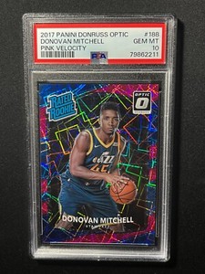 2017 DONOVAN MITCHELL Panini Donruss Optic #188 Pink Velocity /79 PSA 10