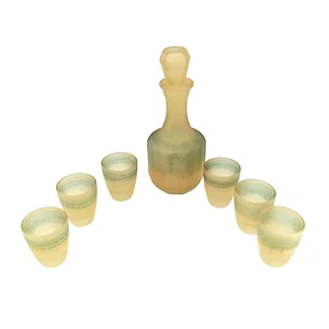 Juego de jarra vintage de 7 piezas Al Rama Israel jarra pintada a mano y 6 vasos de chupito - Imagen 1 de 22
