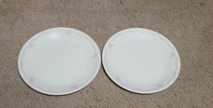 Corelle ENGLISH BREAKFAST Set of 2 Dinner Plates 10-1/4" Ivory Pink Blue - Picture 1 of 3