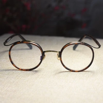 Men Round tortoise Eyeglasses John Lennon dark tortoise round glasses for women - Image 1 of 4