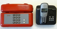 (DA TESTARE) TELEFONO CORNETTA SIP TELECOM ROSSO VINTAGE + CORDLESS SIEMENS A265