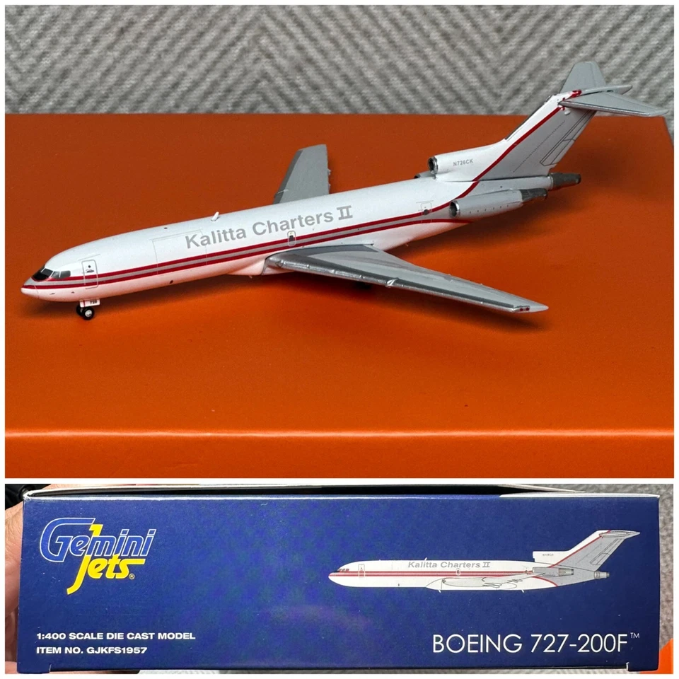 GEMINI JETS 1:400 KALITTA AIR BOEING 727-200F N726CK - CHARTERS II LIVERY - Image 1 of 1